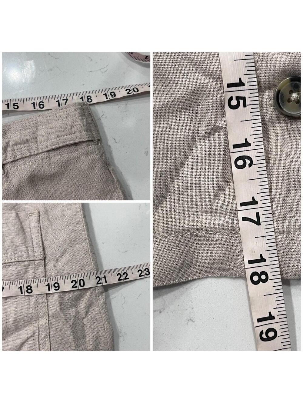 Purple & More Beige Linen Blend Mini Skirt Women’s Large Coastal Beach Cottage - Picture 4 of 10